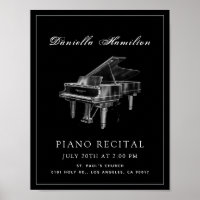 Classic Simple Black Piano Recital