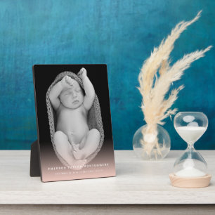 Classic Simple Blush Pink Gradient Baby Girl Photo Plaque
