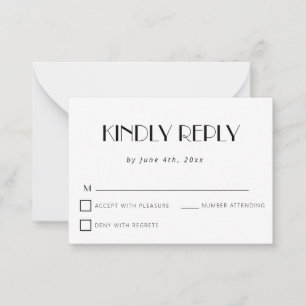 Classic Simple Budget Wedding RSVP Card