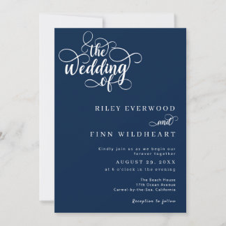 Classic Simple Calligraphy Wedding Invitation
