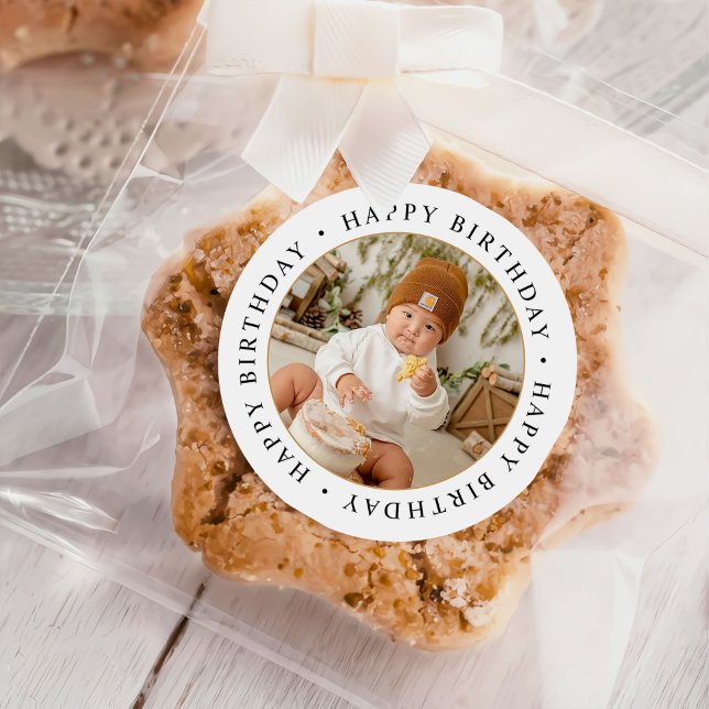 Classic Simple Custom Photo Round Sticker (Creator Uploaded)