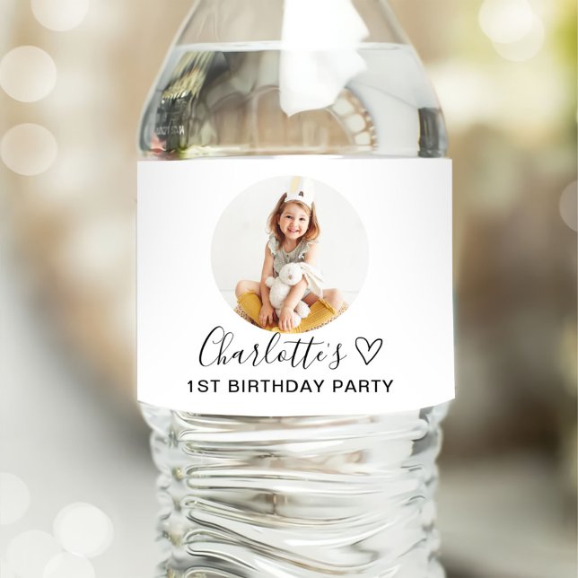 Classic Simple Custom Photo Water Bottle Label (Creator Uploaded)