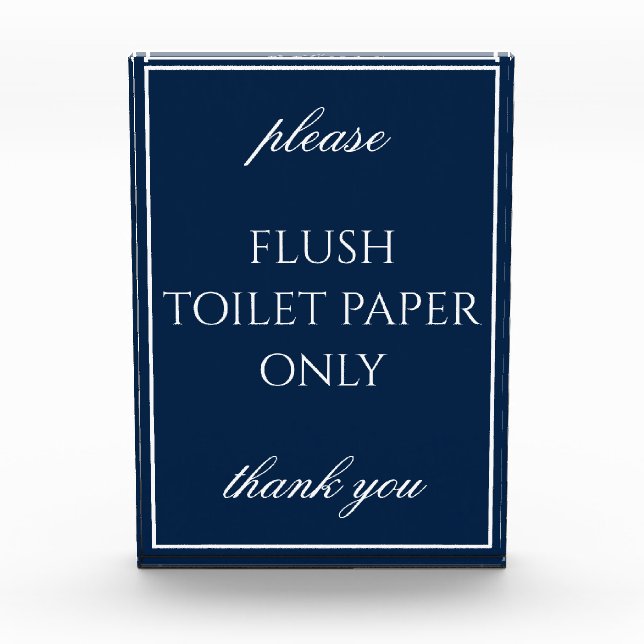 Classic Simple Dark Blue Bathroom Septic Block (Front)