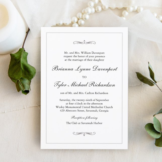 Classic Simple Elegance Wedding Invitation (Creator Uploaded)