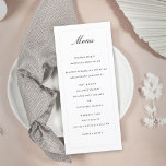 Classic Simple Elegance Wedding Menu<br><div class="desc">With classic elegance and timeless appeal, this wedding menu has lovely script title text with classic serif text conveying your menu selections. A simple silver-grey border frames your text with timeless style and charm. The remaining text on the front of the menu is set up in an easy to use...</div>