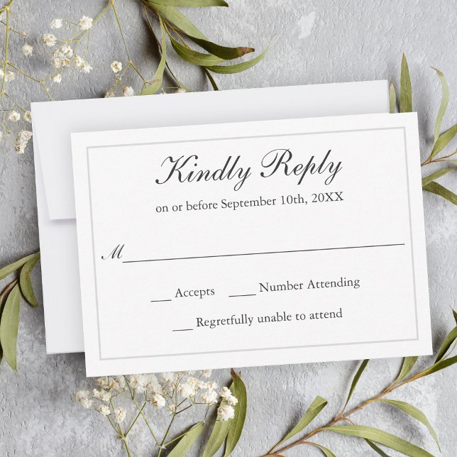 Classic Simple Elegance Wedding RSVP Card (Creator Uploaded)