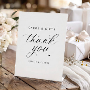 Classic Simple Elegant Cards & Gifts Heart Wedding Pedestal Sign