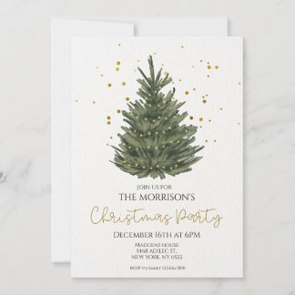 Classic Simple Elegant Christmas Party Invitation