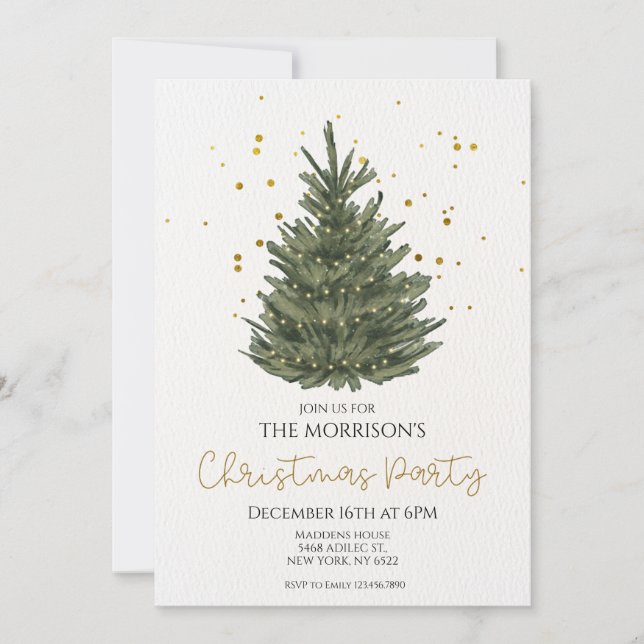 Classic Simple Elegant Christmas Party Invitation (Front)