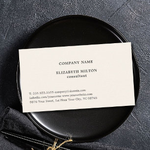 Classic Simple Elegant Light Pastel Consultant Business Card
