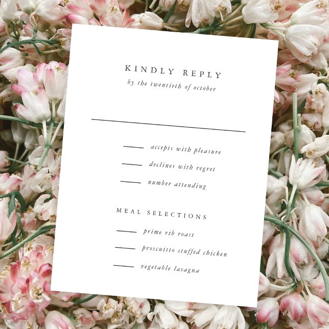 Classic Simple Elegant Type Wedding RSVP Card (Creator Uploaded)