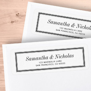 Classic Simple Frame Wedding Return Address Label