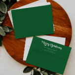 Classic Simple Green Merry Christmas Envelope<br><div class="desc">Celebrate the season with this unique, classic simple green Merry Christmas envelope featuring a touch of vintage charm. The minimalist design showcases an elegant green colour palette, evoking the cosy spirit of winter. Its modern and fun appeal, paired with the traditional wording, creates a perfect balance between boldness and classiness....</div>