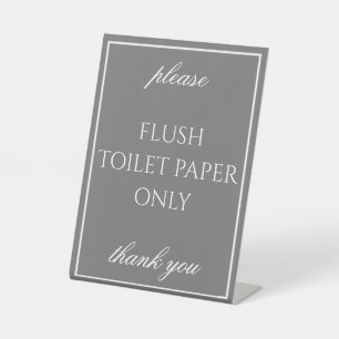 Classic Simple Grey Bathroom Septic Counter Sign