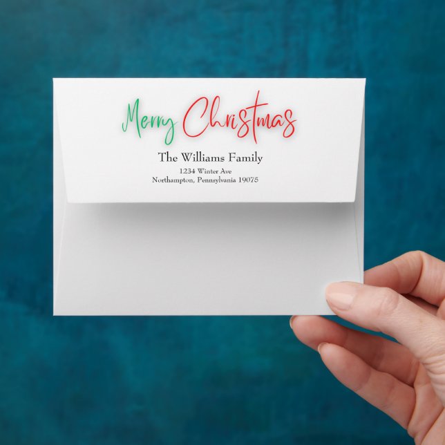 Classic Simple Merry Christmas Envelope (Hand)