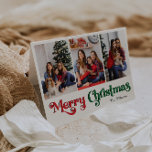 Classic Simple Merry Christmas Folded Three Photo Holiday Card<br><div class="desc">Celebrate the season with this unique, classic simple Merry Christmas folded three photo holiday card featuring a touch of vintage charm. The minimalist design showcases an elegant red and green colour palette, evoking the cosy spirit of winter. Its modern and fun appeal, paired with the traditional wording, creates a perfect...</div>