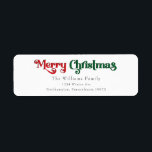 Classic Simple Merry Christmas Return Address Return Address Label<br><div class="desc">Celebrate the season with this unique, classic simple Merry Christmas return address label featuring a touch of vintage charm. The minimalist design showcases an elegant red and green colour palette, evoking the cosy spirit of winter. Its modern and fun appeal, paired with the traditional wording, creates a perfect balance between...</div>