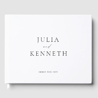 Classic Simple Minimalist Black and White Wedding Guest Book
