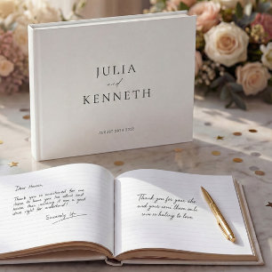 Classic Simple Minimalist Black and White Wedding Guest Book