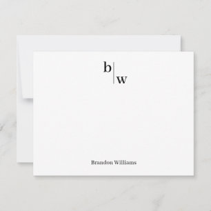 Classic Simple Modern 2 Monogram Initial Business Card