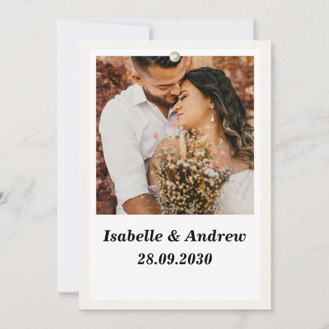 Classic Simple Modern Elegant Wedding Photo Invitation (Front)