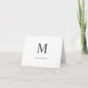 Classic Simple Modern Monogram Folded Note Card
