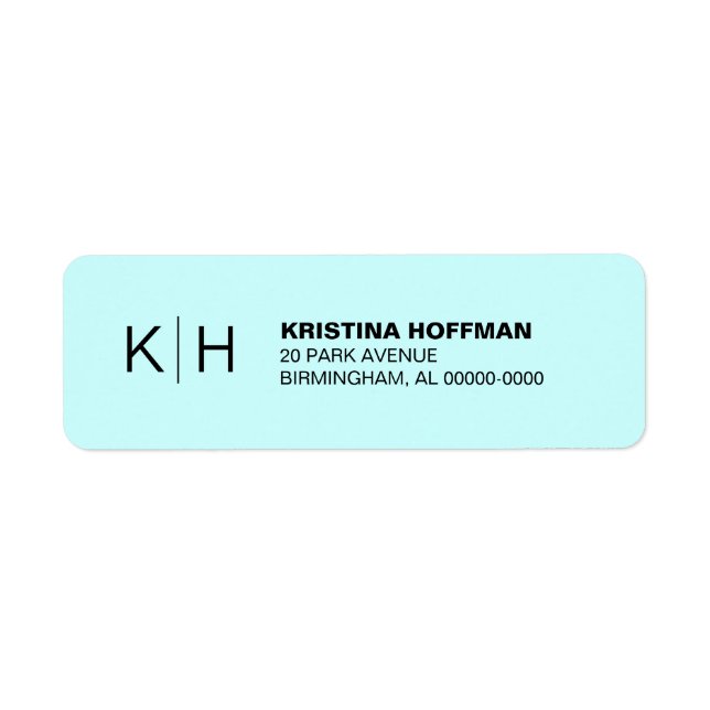Classic Simple Monogram Return Address Label (Front)