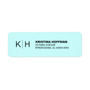 Classic Simple Monogram Return Address Return Address Label