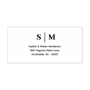 Classic Simple Monogram Wedding Self-inking Stamp