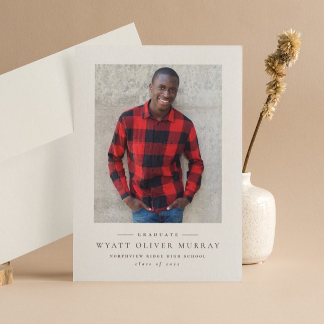 Classic simple one photo graduation announcement (Creator Uploaded)