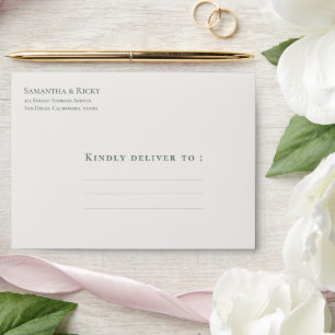 Classic Simple Plain Cream Personalise Wedding Envelope