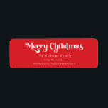 Classic Simple Red Merry Christmas Return Address Return Address Label<br><div class="desc">Celebrate the season with this unique, classic simple red Merry Christmas return address label featuring a touch of vintage charm. The minimalist design showcases an elegant red colour palette, evoking the cosy spirit of winter. Its modern and fun appeal, paired with the traditional wording, creates a perfect balance between boldness...</div>