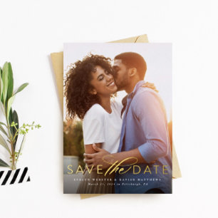 Classic simple save the date one photo