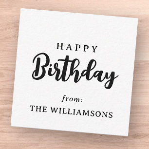 Classic Simple Typography Happy Birthday Greeting Card