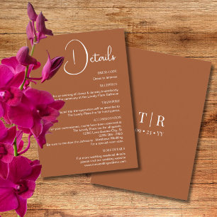 Classic Simplicity Terracotta Wedding Details Enclosure Card