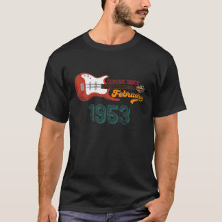 Classic Since February 1953 70Th Birthday Guitar L T-Shirt