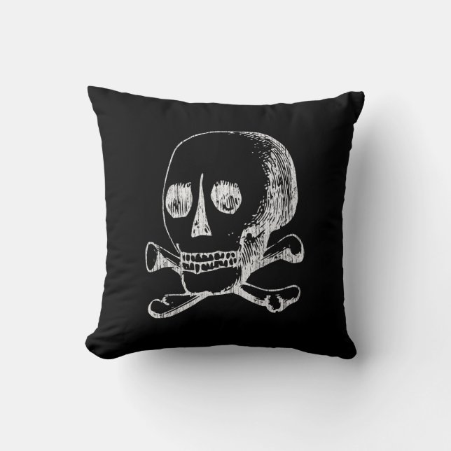 Classic Skull and Crossbones Graphic Cushion (Front)
