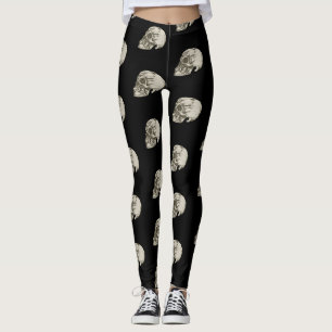 Classic Skull Drawing Leggings