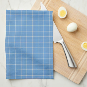 Classic Slate Blue Large Gingham Plaid Tea Towel