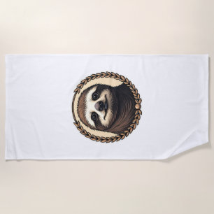 Classic Sloth Engraving Nature Shirt (1) Beach Towel