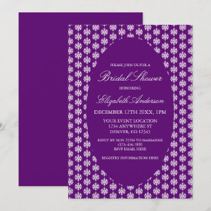 Classic Snowflake Winter Jewel Tone Bridal Shower Invitation