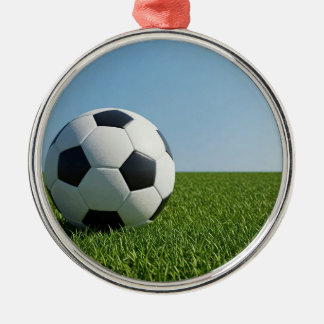 Classic Soccer Ball Field View Metal Ornament
