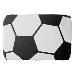 Classic Soccer Ball Graphic Traditional Sports Fan Bath Mat
