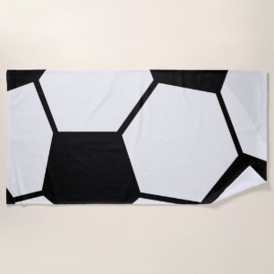 Classic Soccer Ball Graphic Traditional Sports Fan Beach Towel