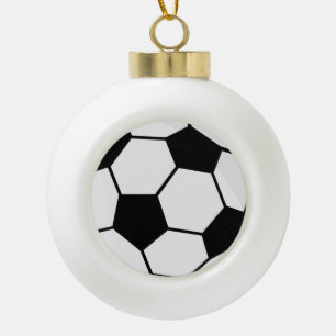 Classic Soccer Ball Graphic Traditional Sports Fan Ceramic Ball Christmas Ornament