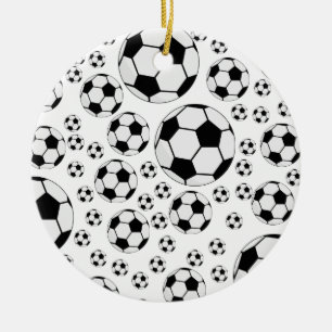 Classic Soccer Ball Graphic Traditional Sports Fan Ceramic Ornament
