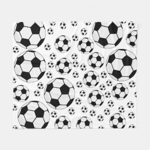 Classic Soccer Ball Graphic Traditional Sports Fan Fleece Blanket
