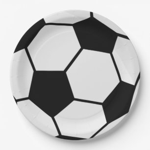 Classic Soccer Ball Graphic Traditional Sports Fan Paper Plate