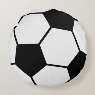 Classic Soccer Ball Graphic Traditional Sports Fan Round Cushion