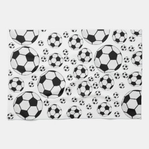 Classic Soccer Ball Graphic Traditional Sports Fan Tea Towel